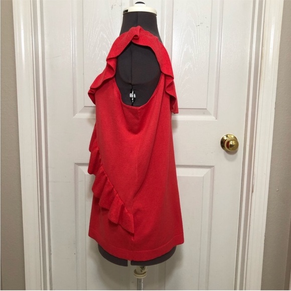 Sofia Vergara Red Versatile Ruffle Tank Knit Sweater Size XL - Picture 5 of 10